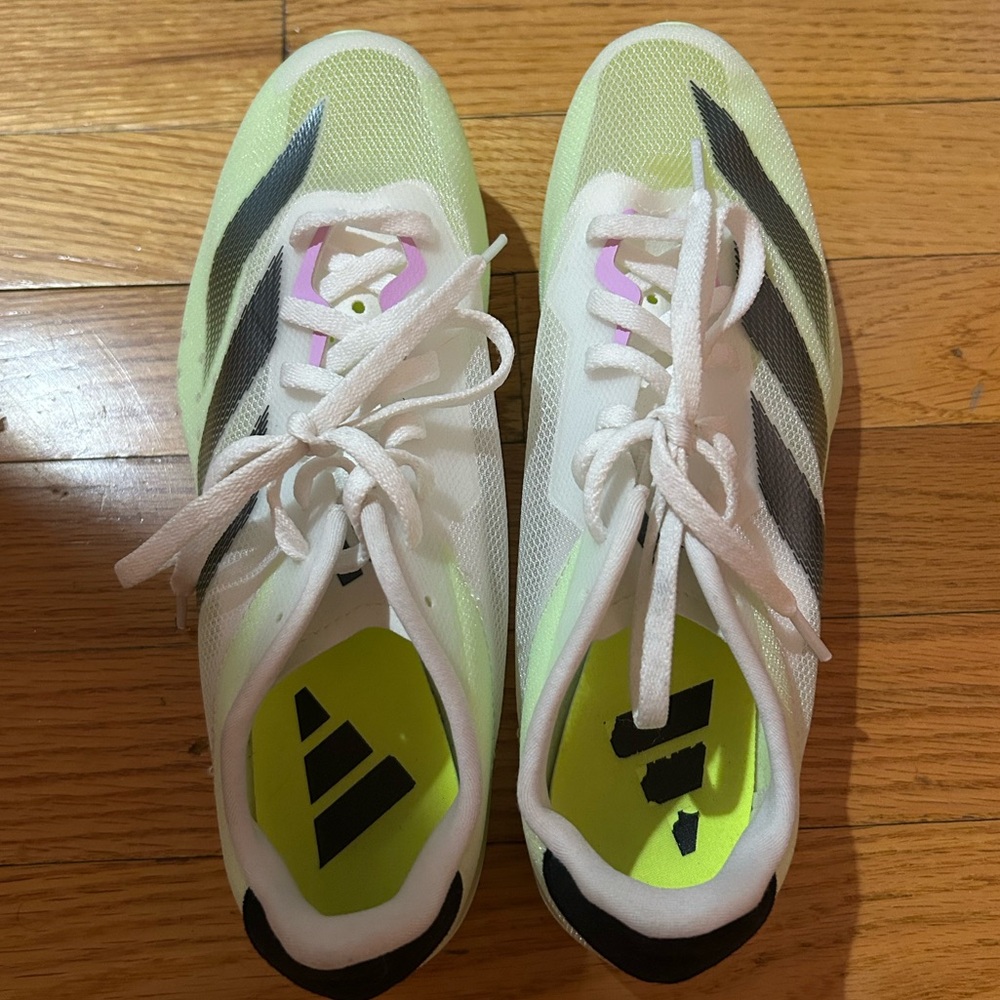 adidas White and Neon Yellow Women's Sneakers